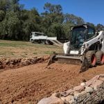 bobcat hire Cockatoo Valley preparing site for new retaining walls