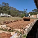 bobcat hire Cockatoo Valley site levelling for new retaining wall