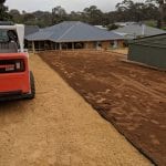 bobcat hire topsoil preparation and levelling for new lawn at Williamstown