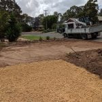 bobcat hire green waste removal from overgrown garden before new landscaping at Hillbank